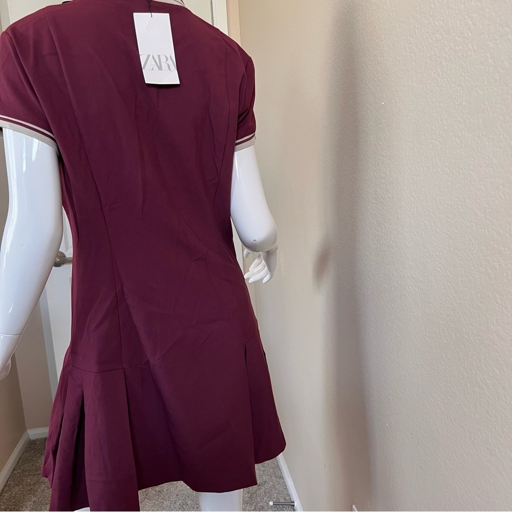 Zara Blogger Fave!! Burgundy Polo Mini Dress - Picture 6 of 10